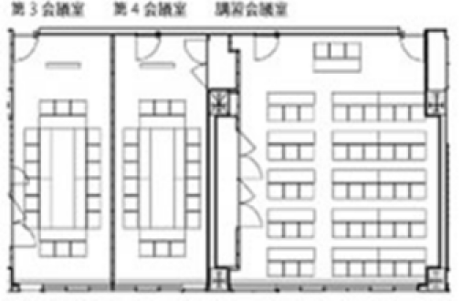 第３・第４ 会議室　講習会議室の全体図